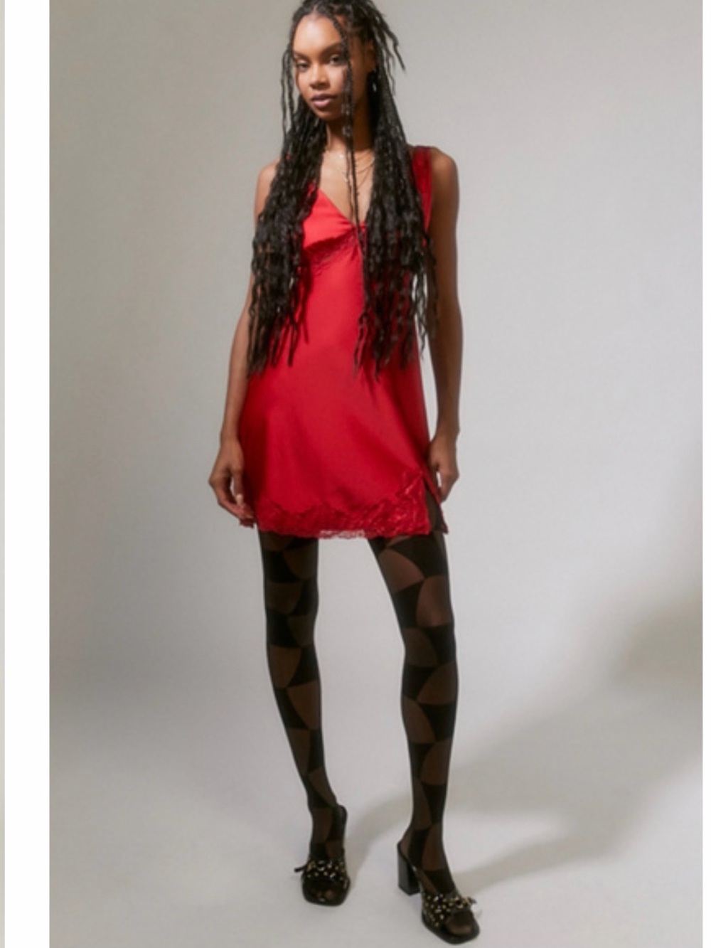 Black checkered tights